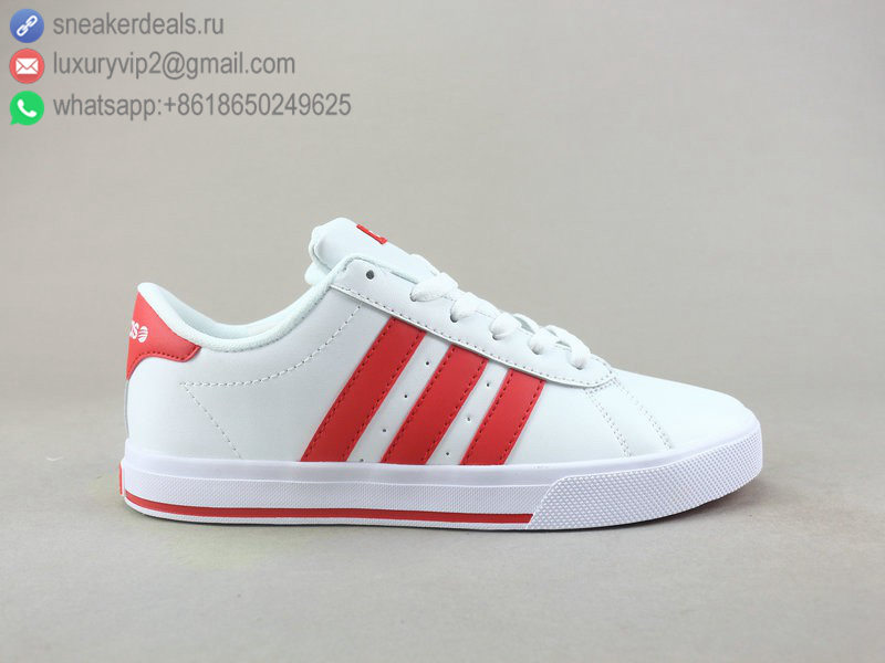 ADIDAS NEO RUNEO WHITE RED LEATHER UNISEX SKATE SHOES